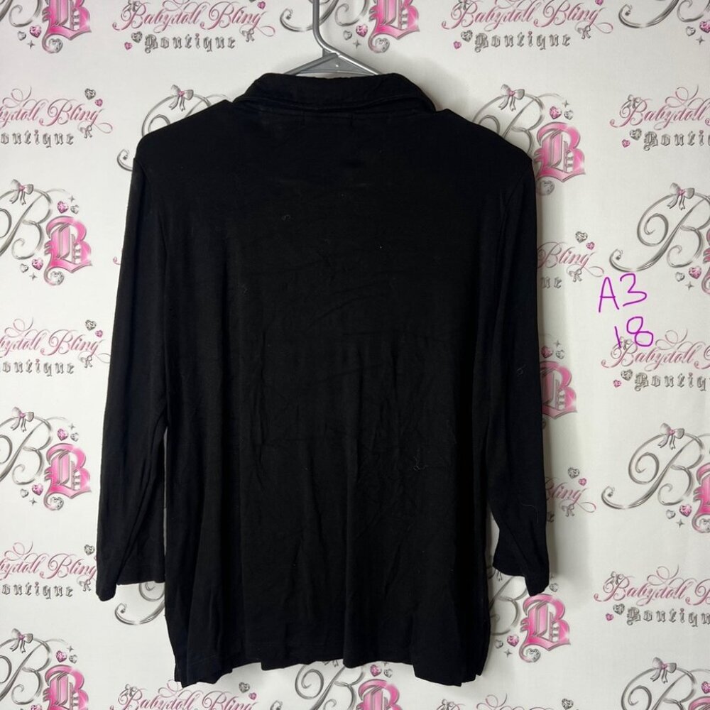 Picadilly Fashion long sleeve Black Button Down Shirt collared - Picture 2 of 6